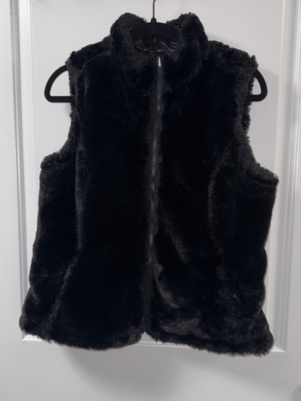 Nicole Miller Black Faux Fur Vest